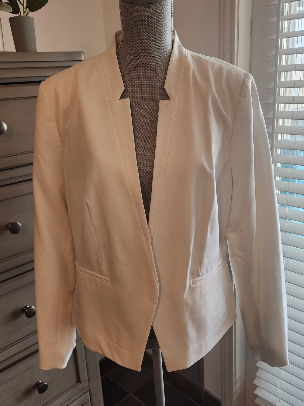Worthington Women's Cream Open-Front Blazer Jacket